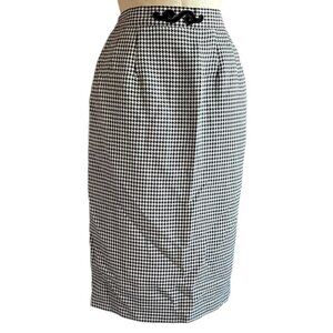 Black and White Houndstooth Midi Skirt Size 8